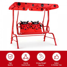 Load image into Gallery viewer, Costway Outdoor Swing Chair for Children with Canopy - Suitable for Porch, Patio, and Garden
