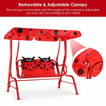 Load image into Gallery viewer, Costway Outdoor Swing Chair for Children with Canopy - Suitable for Porch, Patio, and Garden
