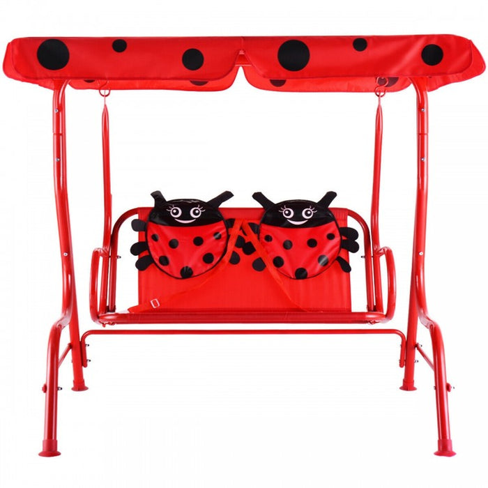 Costway Outdoor Swing Chair for Children with Canopy - Suitable for Porch, Patio, and Garden