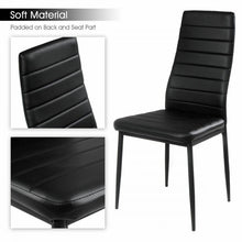 Charger l&#39;image dans la galerie, Modern Black Dining Room Set - 5-Piece Set with Tempered Glass Table and 4 Chairs - Suitable for Restaurant and Cafe
