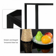 Charger l&#39;image dans la galerie, Modern Black Dining Room Set - 5-Piece Set with Tempered Glass Table and 4 Chairs - Suitable for Restaurant and Cafe
