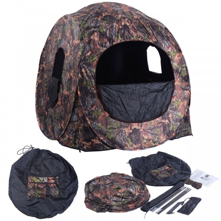 Outdoor Hiking Camping Portable Pop-Up Camouflage Tent - Accommodates Up to 3 People