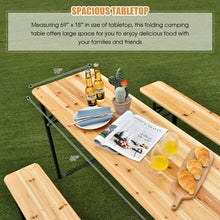 Load image into Gallery viewer, Outdoor Wooden Dining Table and Bench Set - 3-Piece Set Ideal for Backyard and Garden Gatherings
