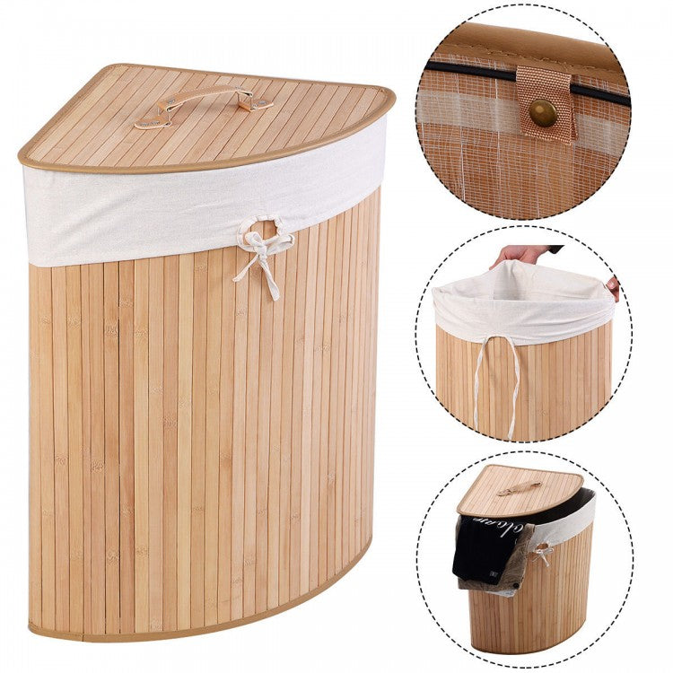 Bamboo Laundry Basket for Bathroom