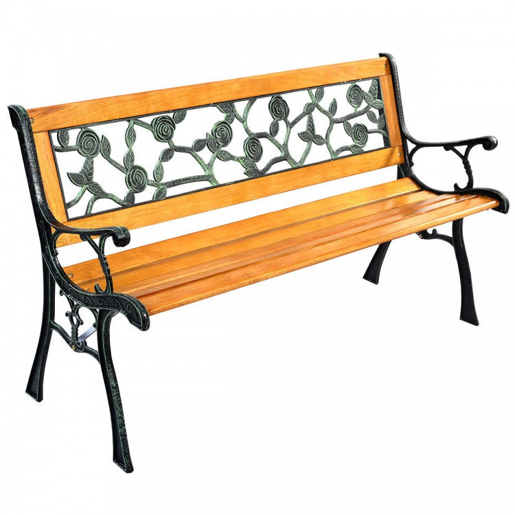 49.5 Inch Minimalist Outdoor Garden and Pool 3-Seater Bench