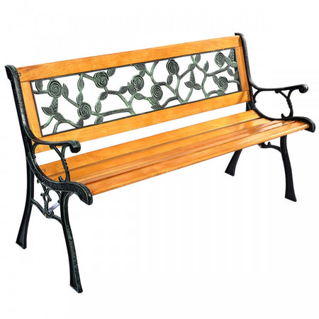 49.5 Inch Minimalist Outdoor Garden and Pool 3-Seater Bench