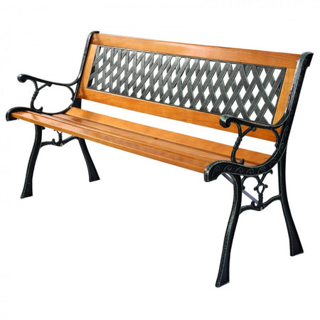 Outdoor Patio Garden Vintage Cast Iron Three-Person Bench for Courtyard - Leisure Bench