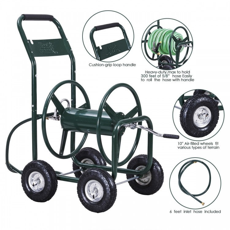 300-Foot Outdoor Garden Yard Hose Reel Cart