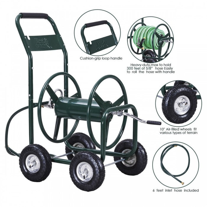 300-Foot Outdoor Garden Yard Hose Reel Cart