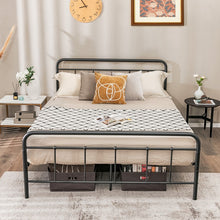 Load image into Gallery viewer, Rustic Industrial Black Metal Bed Frame with Storage Underneath
