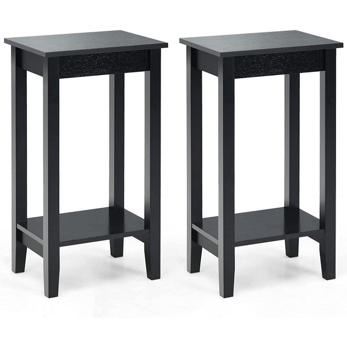 Costway Modern Side Table Night Stand with Storage Shelf - Suitable for Bedroom