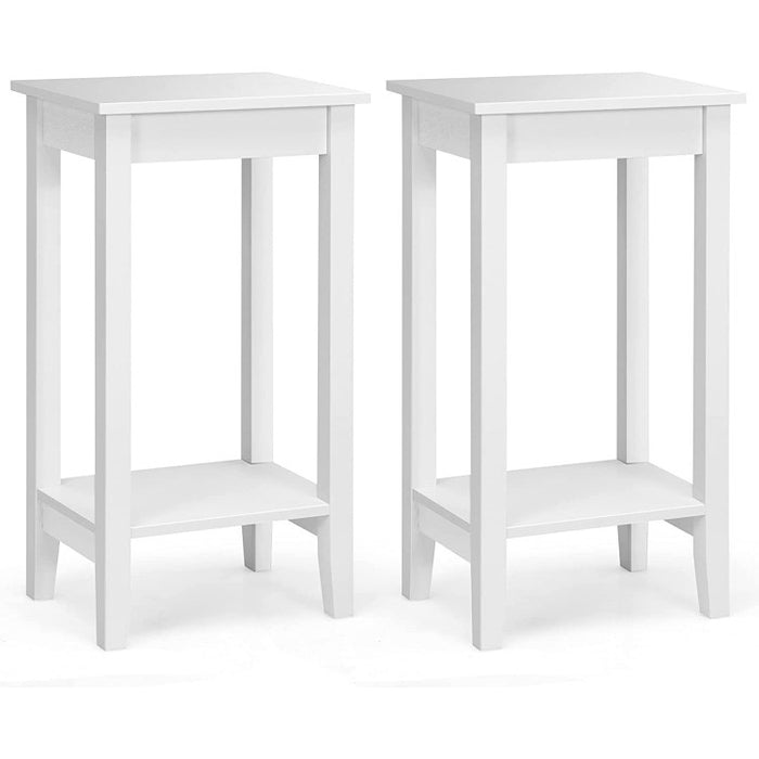 Costway Modern Side Table Night Stand with Storage Shelf - Suitable for Bedroom