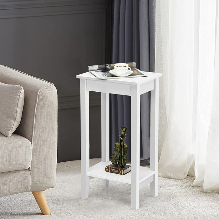 Costway Modern Side Table Night Stand with Storage Shelf - Suitable for Bedroom