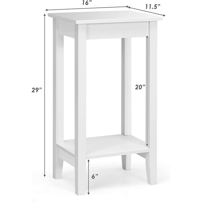 Costway Modern Side Table Night Stand with Storage Shelf - Suitable for Bedroom