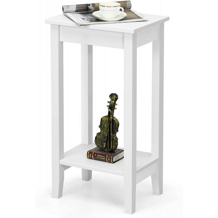 Costway Modern Side Table Night Stand with Storage Shelf - Suitable for Bedroom