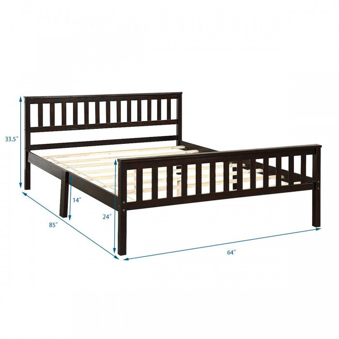 Rustic Minimalist Solid Wood Bed Frame with Storage Underneath