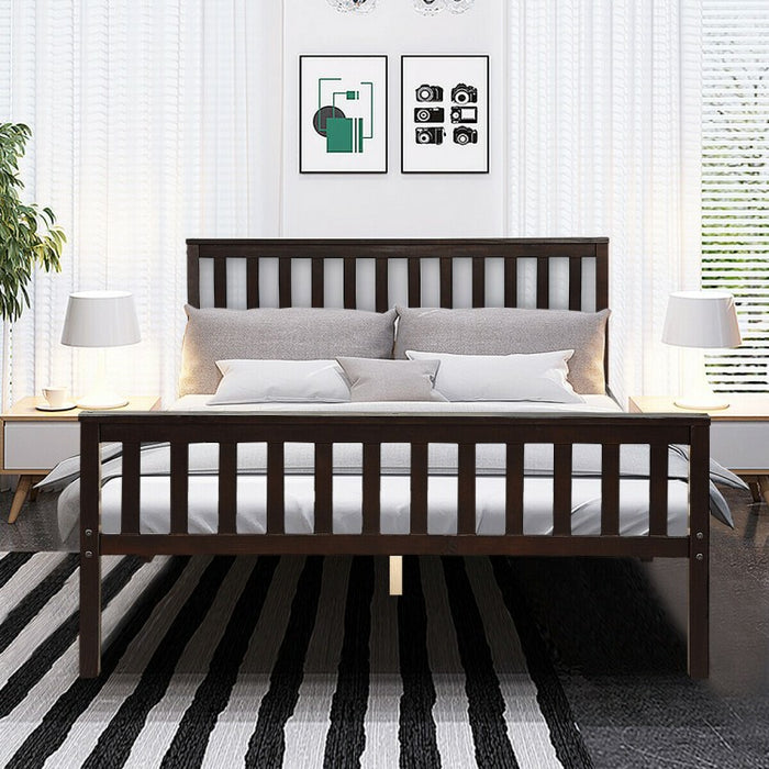 Rustic Minimalist Solid Wood Bed Frame with Storage Underneath