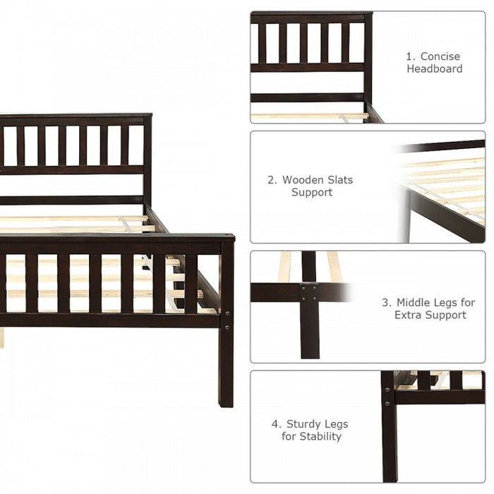 Rustic Minimalist Solid Wood Bed Frame with Storage Underneath