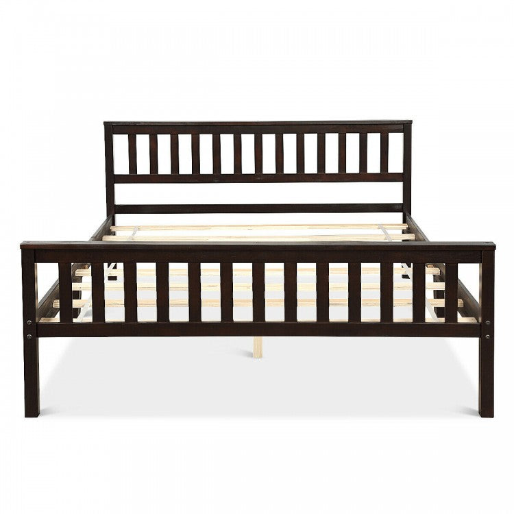 Rustic Minimalist Solid Wood Bed Frame with Storage Underneath