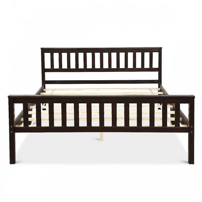 Rustic Minimalist Solid Wood Bed Frame with Storage Underneath