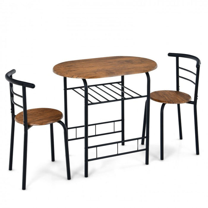 Dining Room Tables for Small Spaces - 3-Piece Set with 2 Chairs - Suitable for Kitchen and Restaurant