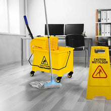 Load image into Gallery viewer, 21 Quart Mop Bucket Side Press Wringer on Wheels With Panel
