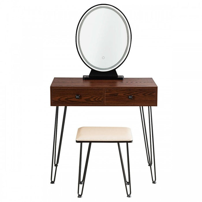 Industrial Vintage Bedroom Makeup Table Furniture with LED Lights