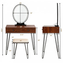 Load image into Gallery viewer, Industrial Vintage Bedroom Makeup Table Furniture with LED Lights
