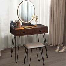 Load image into Gallery viewer, Industrial Vintage Bedroom Makeup Table Furniture with LED Lights
