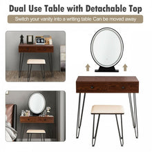 Load image into Gallery viewer, Industrial Vintage Bedroom Makeup Table Furniture with LED Lights
