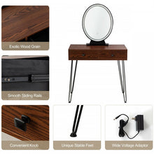 Load image into Gallery viewer, Industrial Vintage Bedroom Makeup Table Furniture with LED Lights
