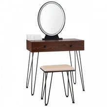 Load image into Gallery viewer, Industrial Vintage Bedroom Makeup Table Furniture with LED Lights
