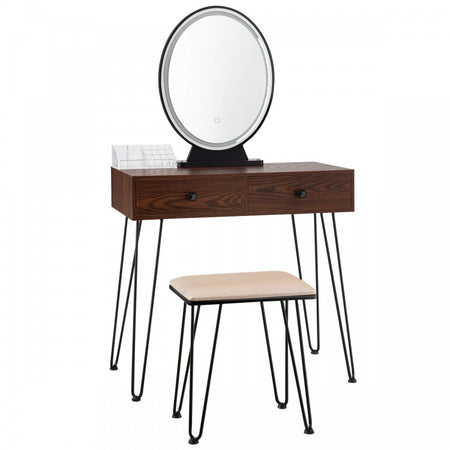 Industrial Vintage Bedroom Makeup Table Furniture with LED Lights