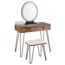 Load image into Gallery viewer, Industrial Vintage Bedroom Makeup Table Furniture with LED Lights
