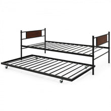 Load image into Gallery viewer, Black Pullout Caster Guest Bed with Sofa Function
