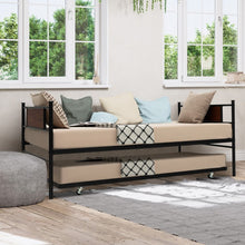 Load image into Gallery viewer, Black Pullout Caster Guest Bed with Sofa Function
