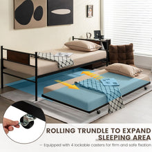 Load image into Gallery viewer, Black Pullout Caster Guest Bed with Sofa Function
