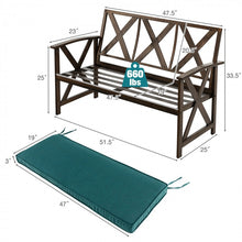 Charger l&#39;image dans la galerie, Outdoor Garden Patio Vintage Metal Brown Leisure Bench with Removable Sponge Cushion
