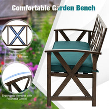 Load image into Gallery viewer, Outdoor Garden Patio Vintage Metal Brown Leisure Bench with Removable Sponge Cushion

