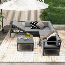 Load image into Gallery viewer, Costway Modern Modular Sectional Couch with 6-Position Adjustable Backrest - Suitable for Backyard and Pool
