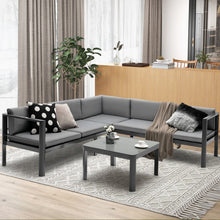 Load image into Gallery viewer, Costway Modern Modular Sectional Couch with 6-Position Adjustable Backrest - Suitable for Backyard and Pool
