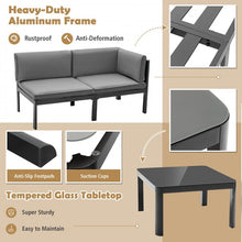 Load image into Gallery viewer, Costway Modern Modular Sectional Couch with 6-Position Adjustable Backrest - Suitable for Backyard and Pool
