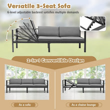 Load image into Gallery viewer, Costway Modern Modular Sectional Couch with 6-Position Adjustable Backrest - Suitable for Backyard and Pool
