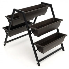 Load image into Gallery viewer, Outdoor Garden Black 3 Tier Raised Plant Bed with 5 Planter Boxes
