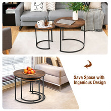Load image into Gallery viewer, Affordable 2-Piece Round Coffee Table Set for Living Room
