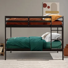 Load image into Gallery viewer, Modern Stylish Wood Double Children&#39;s Bed with Guard Rails and Ladder
