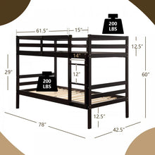 Load image into Gallery viewer, Modern Stylish Wood Double Children&#39;s Bed with Guard Rails and Ladder
