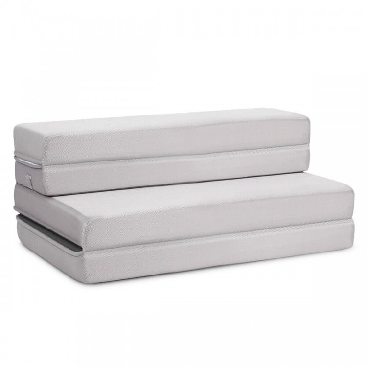 Grey Folding Foam Mattress Sofa Bed