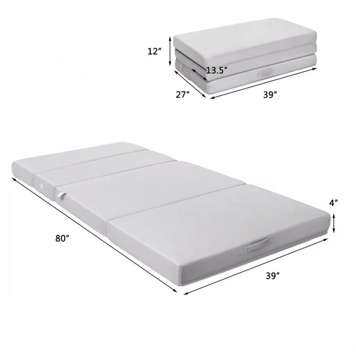 Grey Folding Foam Mattress Sofa Bed
