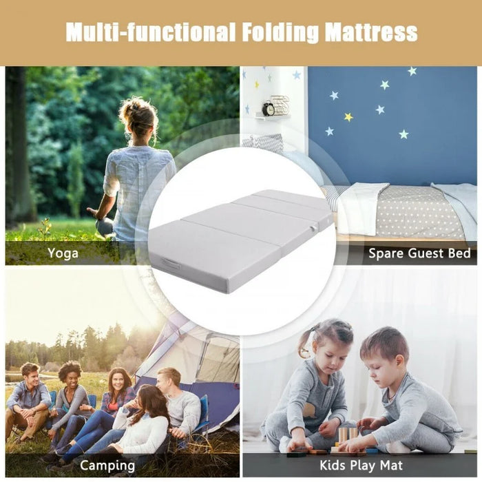 Grey Folding Foam Mattress Sofa Bed